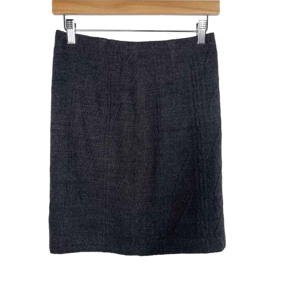 W By Worth Size 0 Gray Black Tweed Wool Pencil Skirt Career Work Office Straight